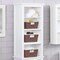 Sorbus Woven Basket Bin Set - Shelf Storage Tote Baskets for Household Items - Stackable with Woven Straps and built-in Carry Handles (3 Pack)